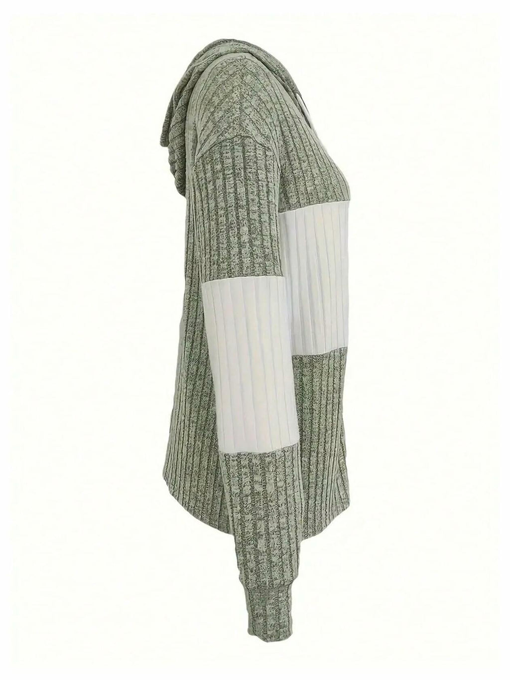 Women's Two Tone Drawstring Front Zip Up Hoodie Jacket Size XS