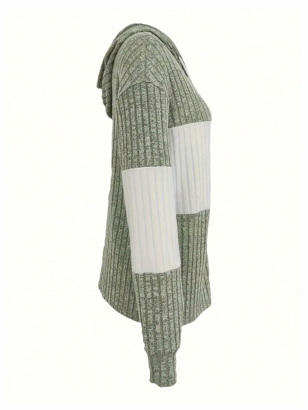 Women's Two Tone Drawstring Front Zip Up Hoodie Jacket Size XS