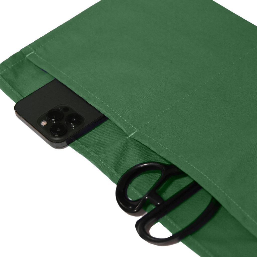 Waitress Waist Apron Commercial Bib Spun Poly Cotton Dark Green 3 Pockets