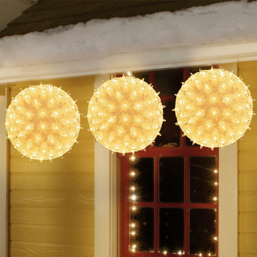 [Like New] Brightown 6" Christmas Outdoor Sphere Lights 100 Clear Bulbs