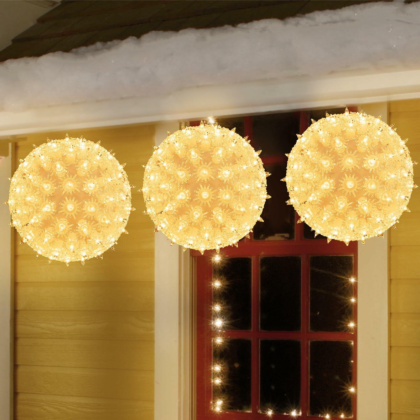 [Like New] Brightown 6" Christmas Outdoor Sphere Lights 100 Clear Bulbs