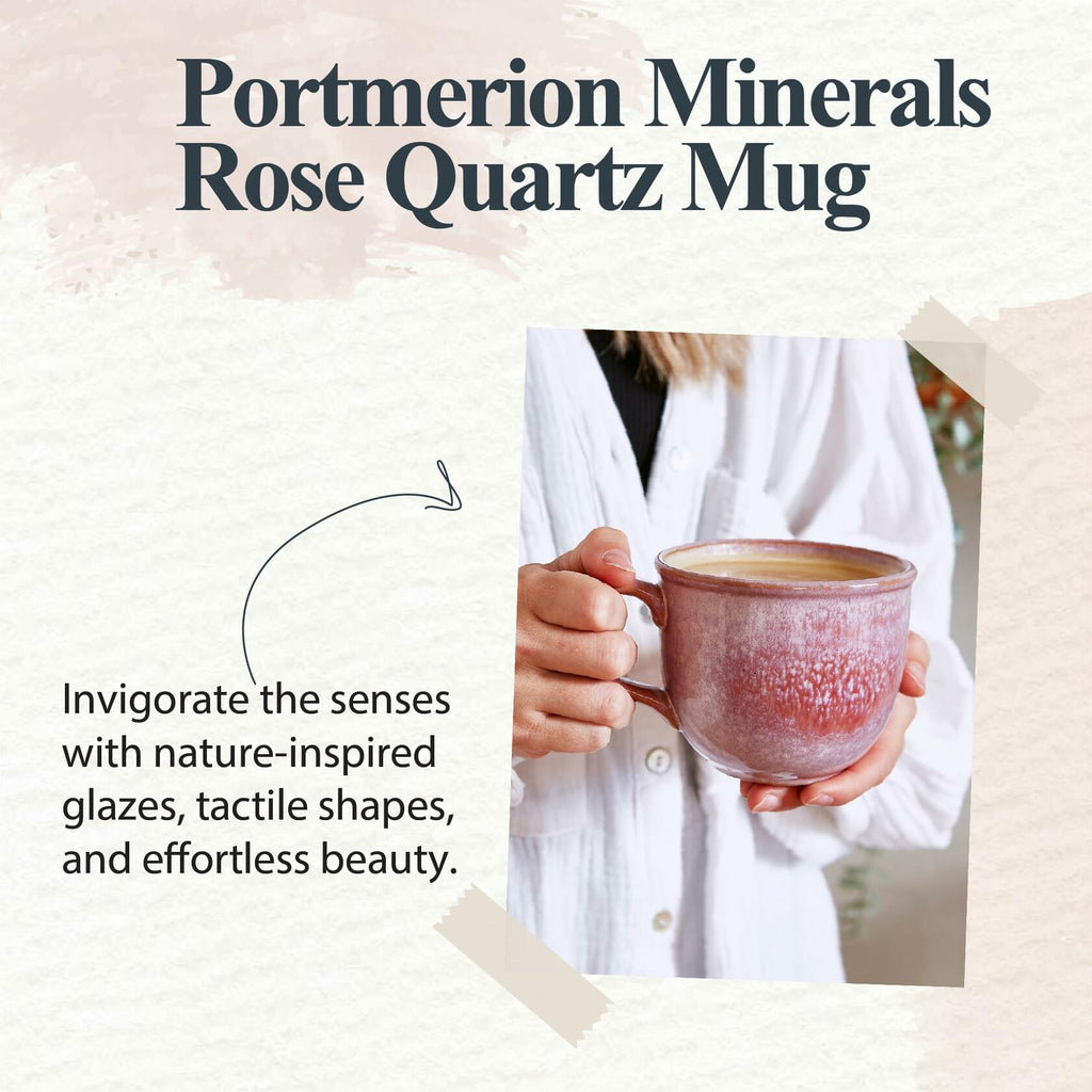 Portmeirion Minerals 12oz Stoneware Mug Rose Quartz Set of 4 Microwave Safe
