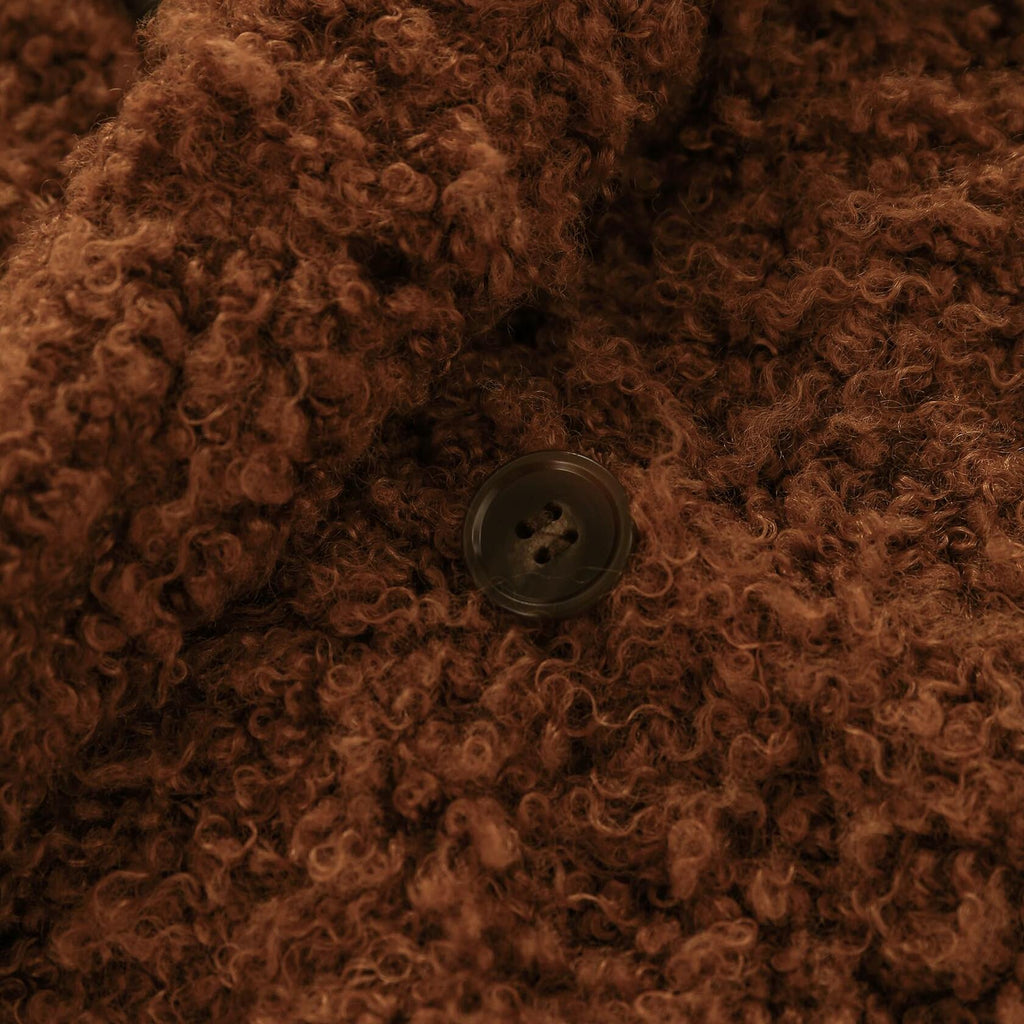 Amazhiyu Womens Faux Fur Waistcoat Vest with Pockets Sleeveless Brown Size XL