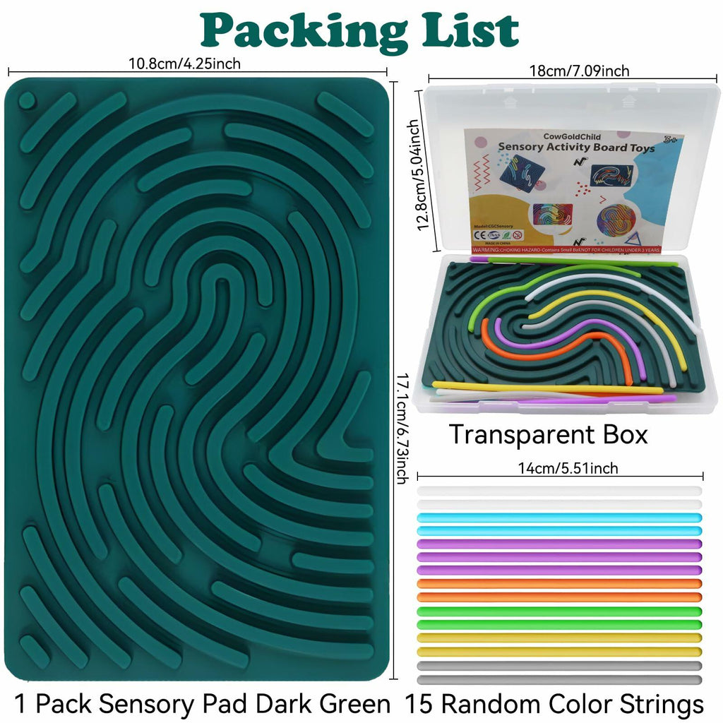COWGOLDCHILD Silicone Sensory Activity Board Toy Kids 3+ Double-Sided Pad
