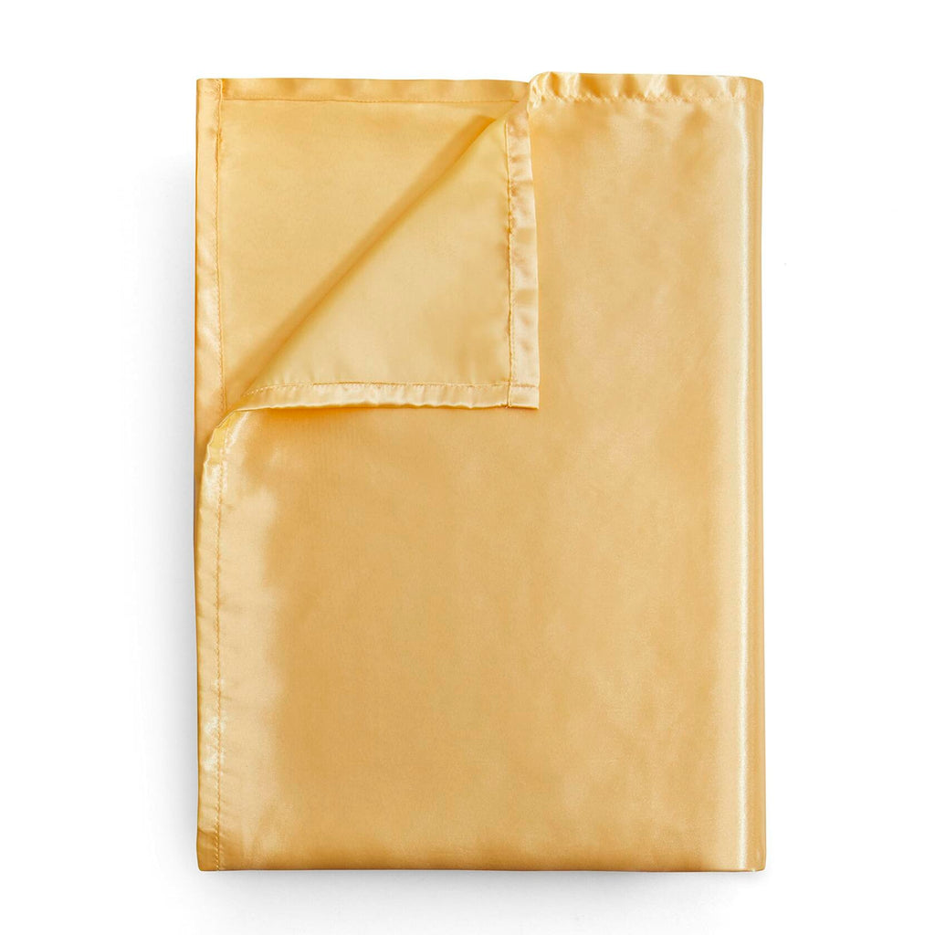 Counfeisly Satin Full Flat Sheet Luxury Silky Soft Bed Top Sheet Gold
