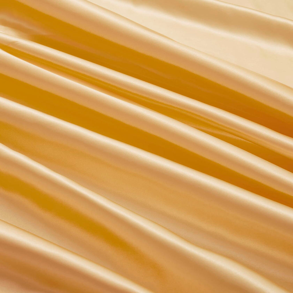 Counfeisly Satin Full Flat Sheet Luxury Silky Soft Bed Top Sheet Gold