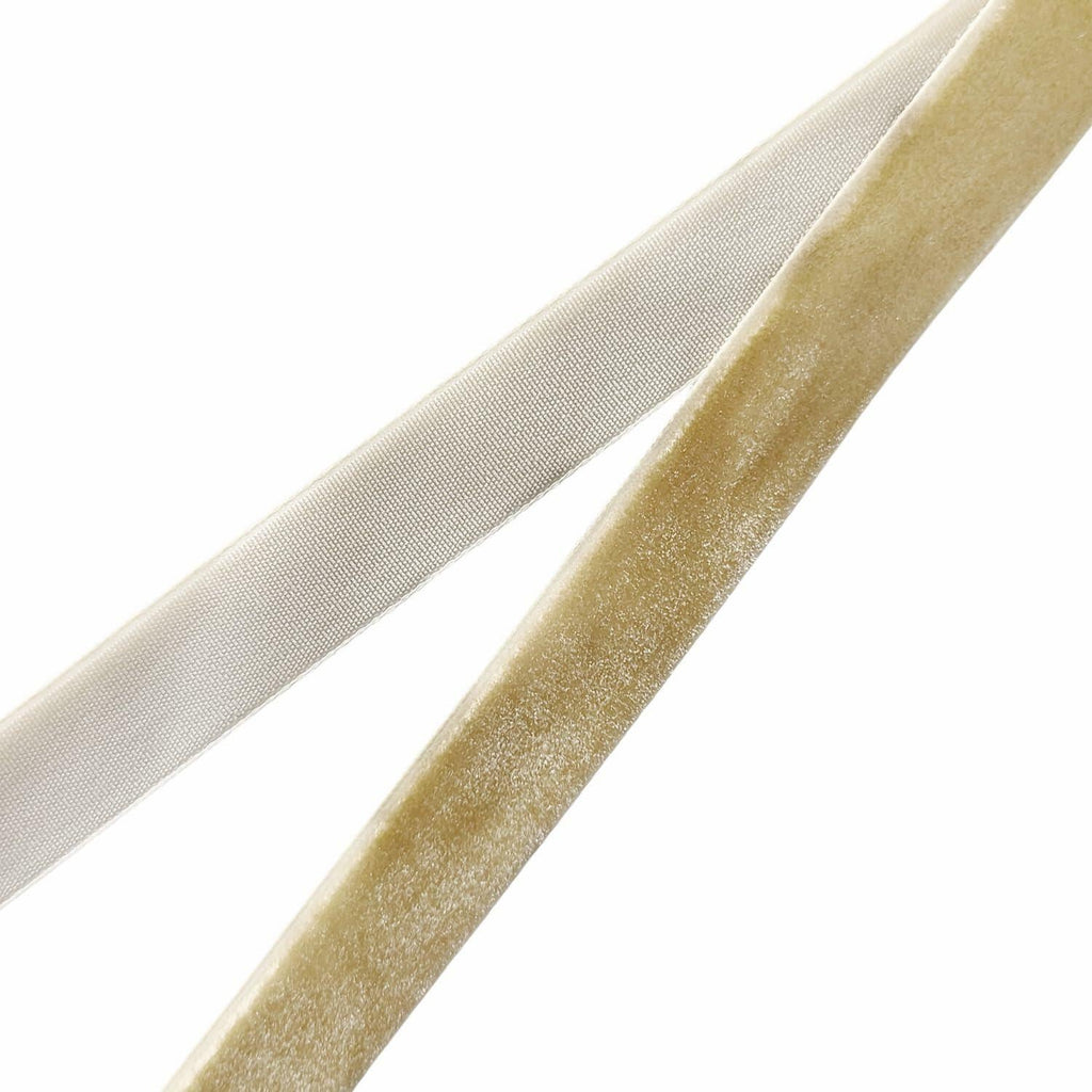 Abbaoww Velvet Ribbon 5/8 Inch 50 Yards Camel Single Face Velvet
