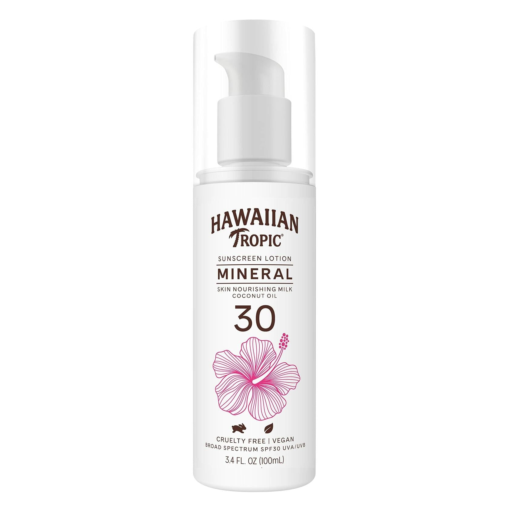 Hawaiian Tropic Mineral Sunscreen Lotion SPF 30 3.4oz Travel Size