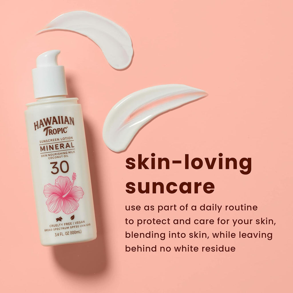 Hawaiian Tropic Mineral Sunscreen Lotion SPF 30 3.4oz Travel Size