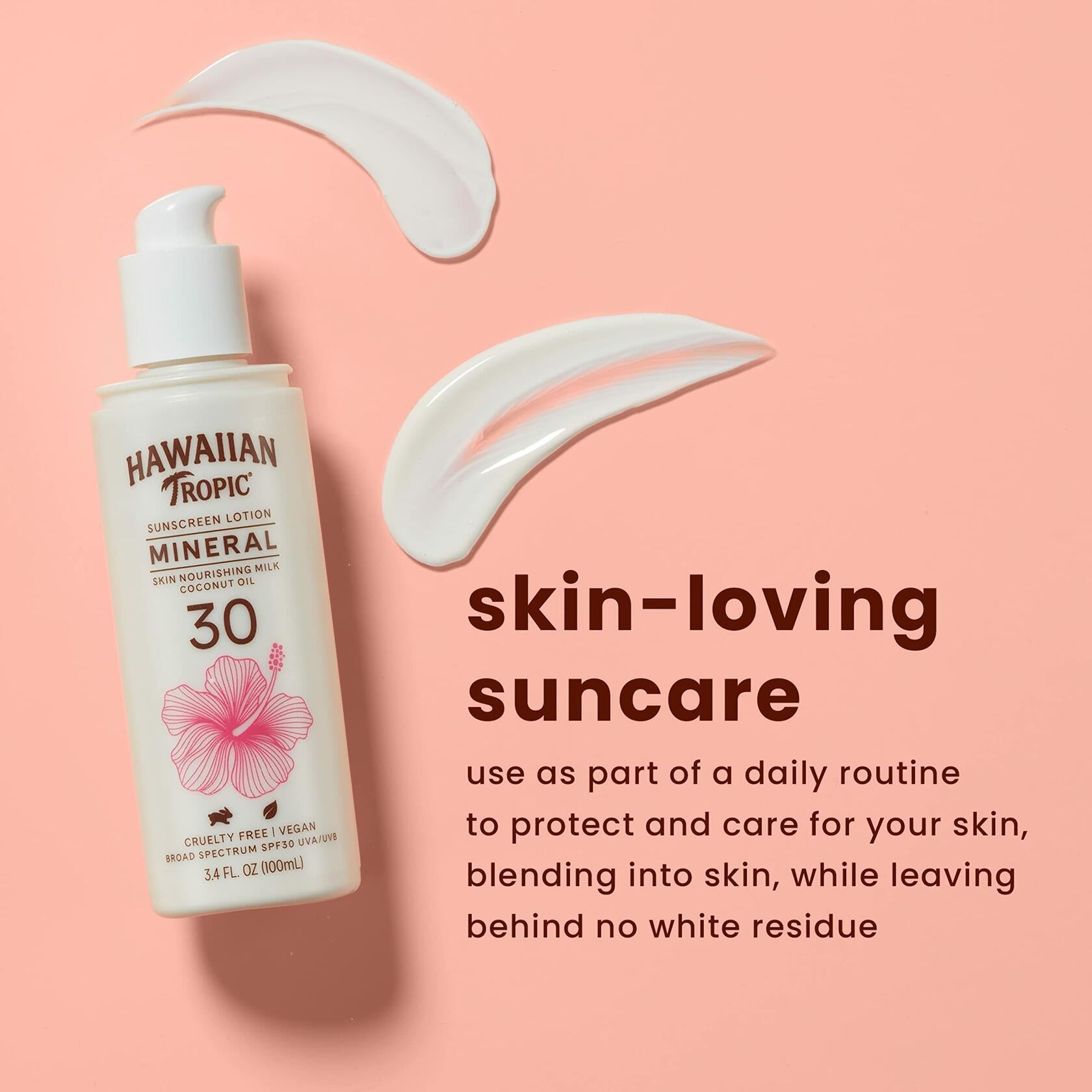 Hawaiian Tropic Mineral Sunscreen Lotion SPF 30 3.4oz Travel Size