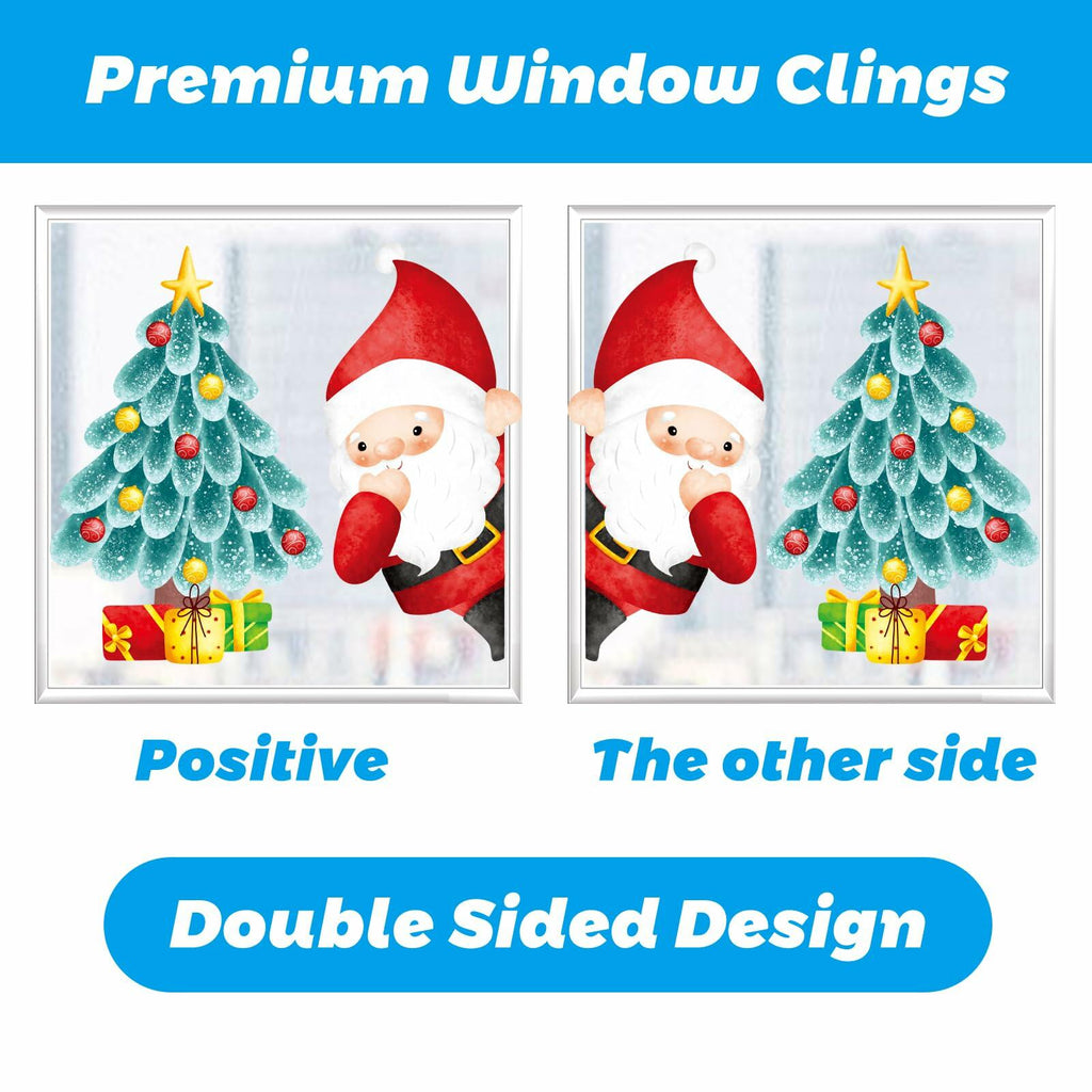 210Pcs Double-Sided Christmas Window Clings Stickers for Glass - 9 Sheets