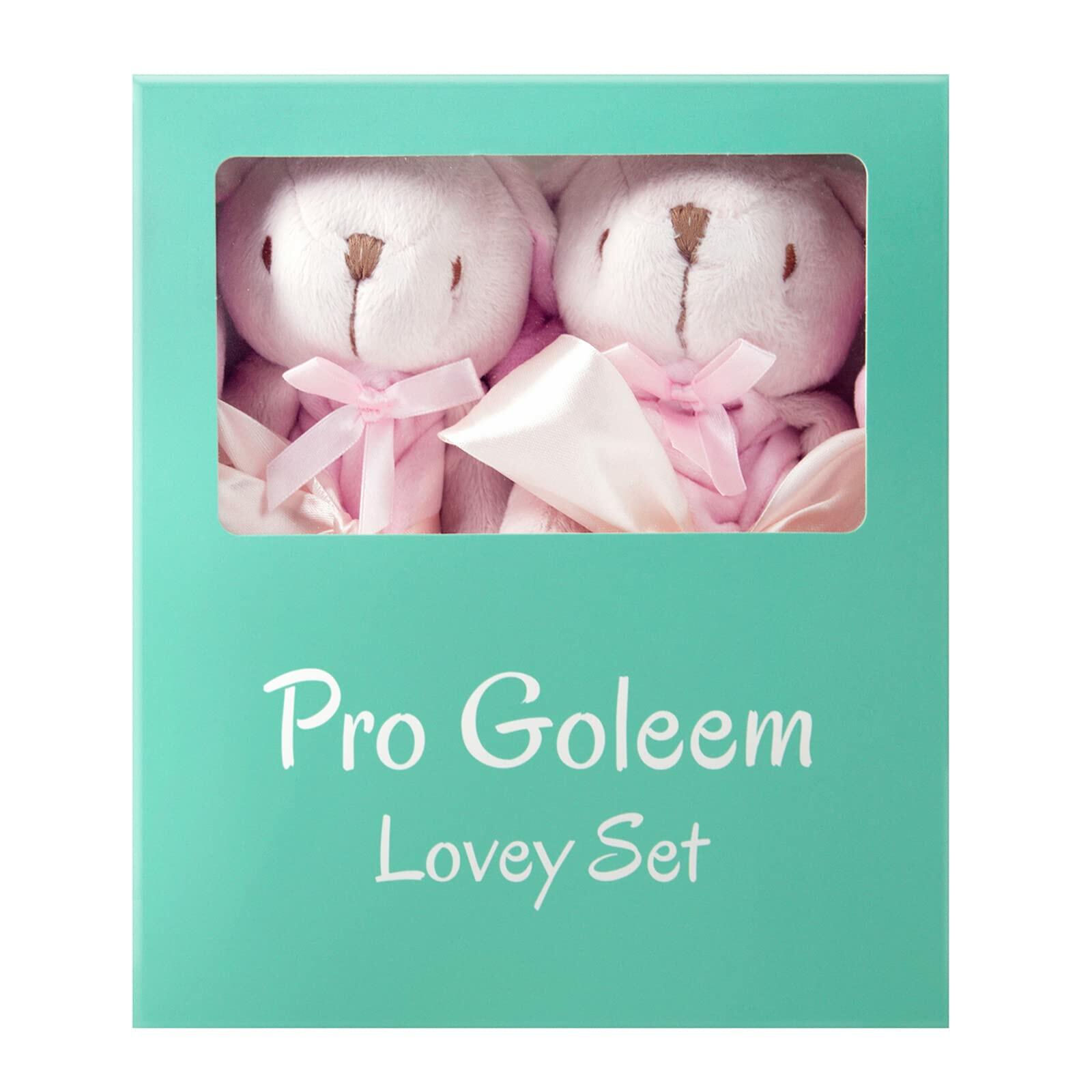 Pro Goleem Bunny Security Blanket Baby Lovey Pink 2 Pack Soft Infant Toy