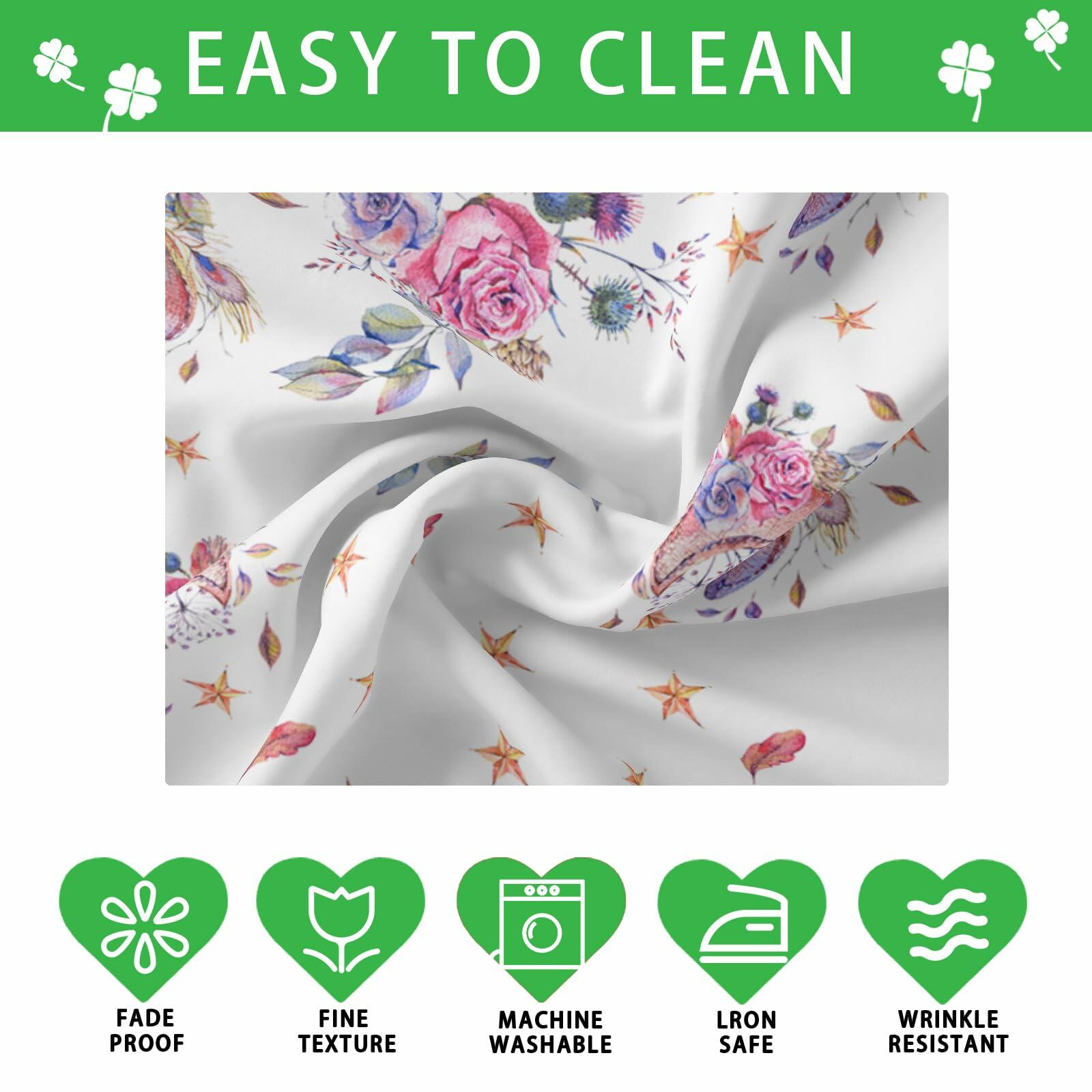BOTB LIHM Ramadan Watercolor Moons Flowers Tablecloth 60x84 Inch