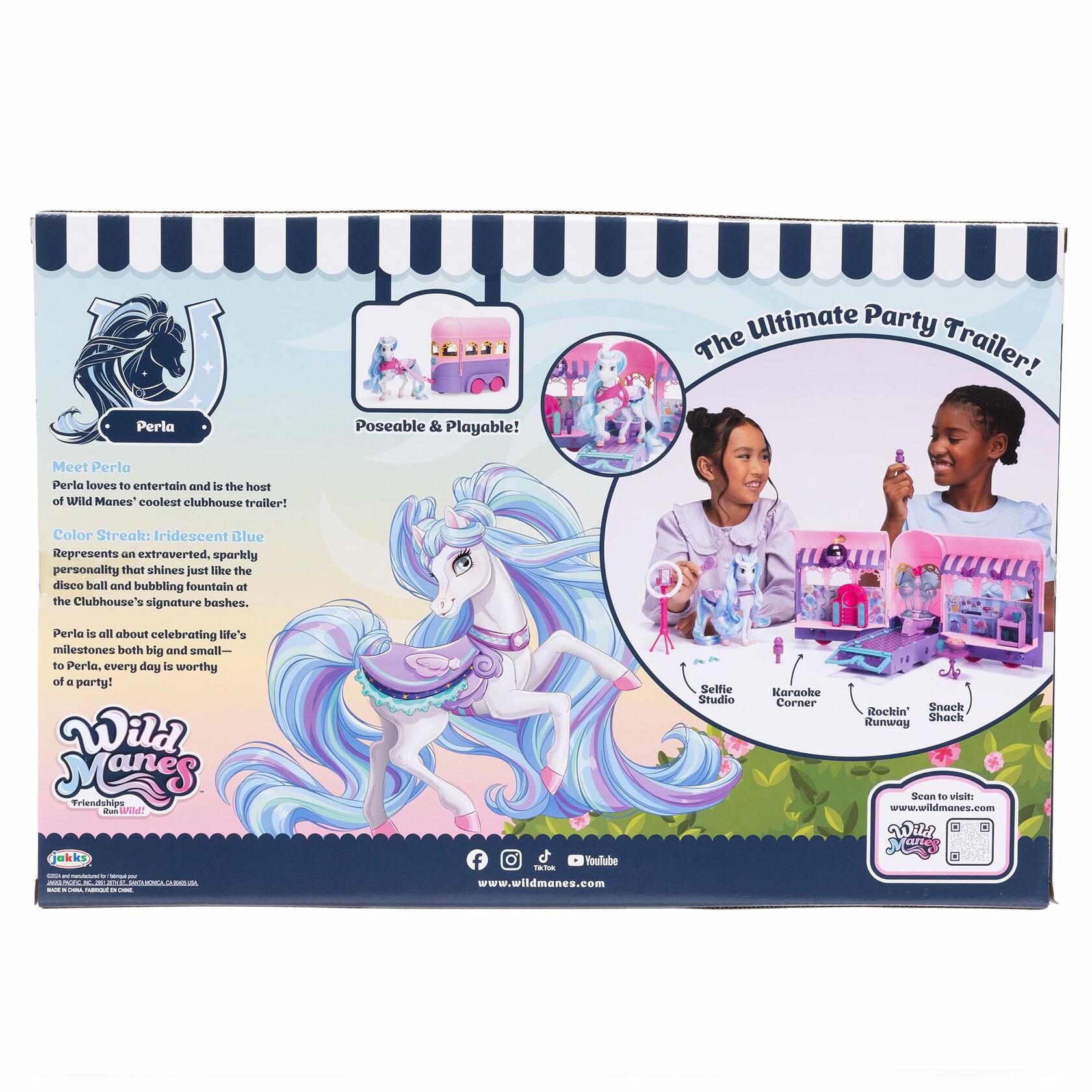 Wild Manes Perla's Clubhouse Trailer Playset Horse Toy 25+ Features