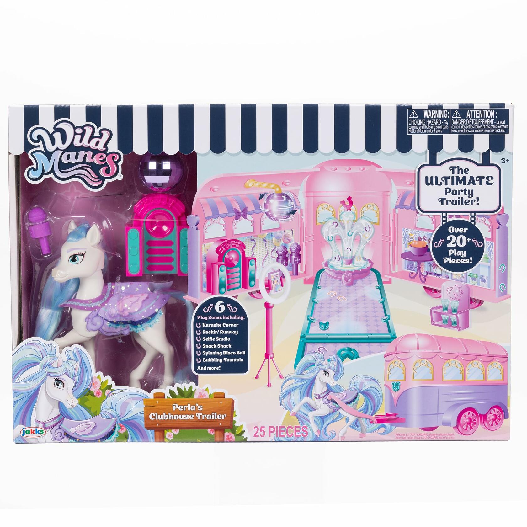 Wild Manes Perla's Clubhouse Trailer Playset Horse Toy 25+ Features