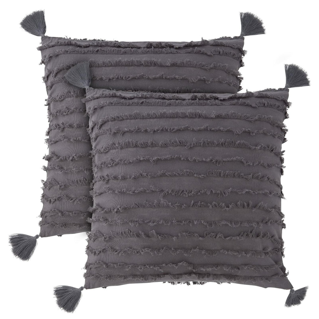 Farmlyn Creek Striped Grey Throw Pillow Covers 20x20 2 Pack