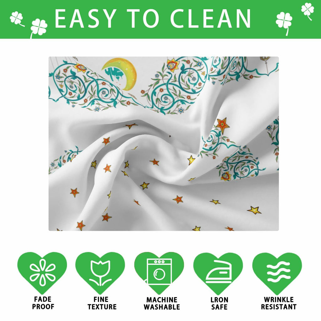 BOTB LIHM Eid Al-Fitr Ramadan Tablecloth 60x84" Stars & Moons Rectangle
