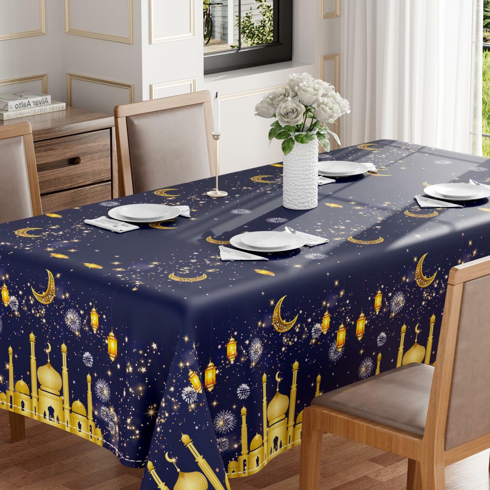 BOTB LIHM Ramadan Castle Lantern Tablecloth Rectangle 52x70 Inch
