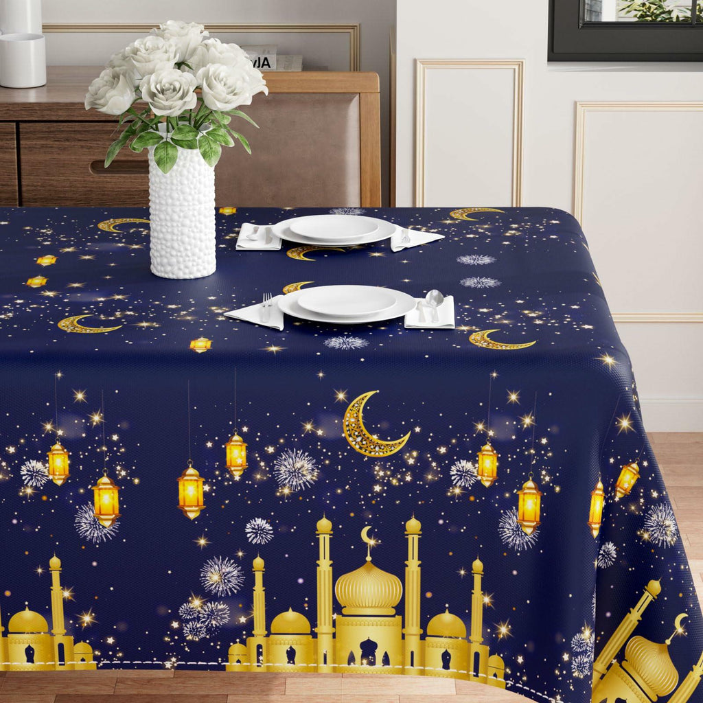 BOTB LIHM Ramadan Castle Lantern Tablecloth Rectangle 52x70 Inch
