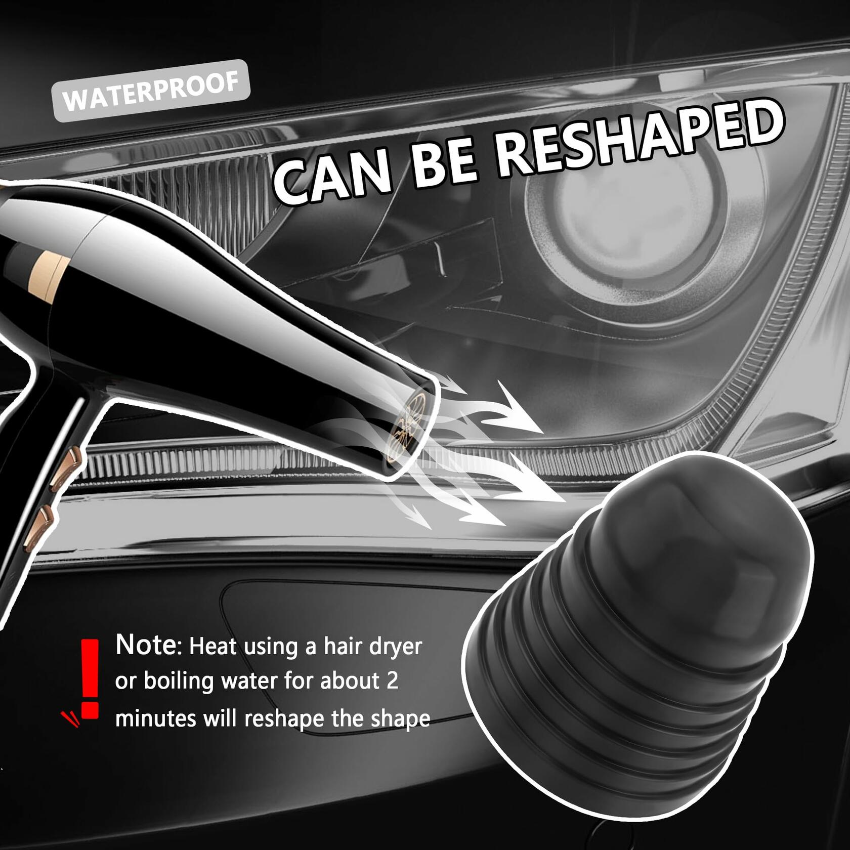 Universal Car Headlight Dust Cover Rubber Cap 2PCS 2.16-3.74 Inch
