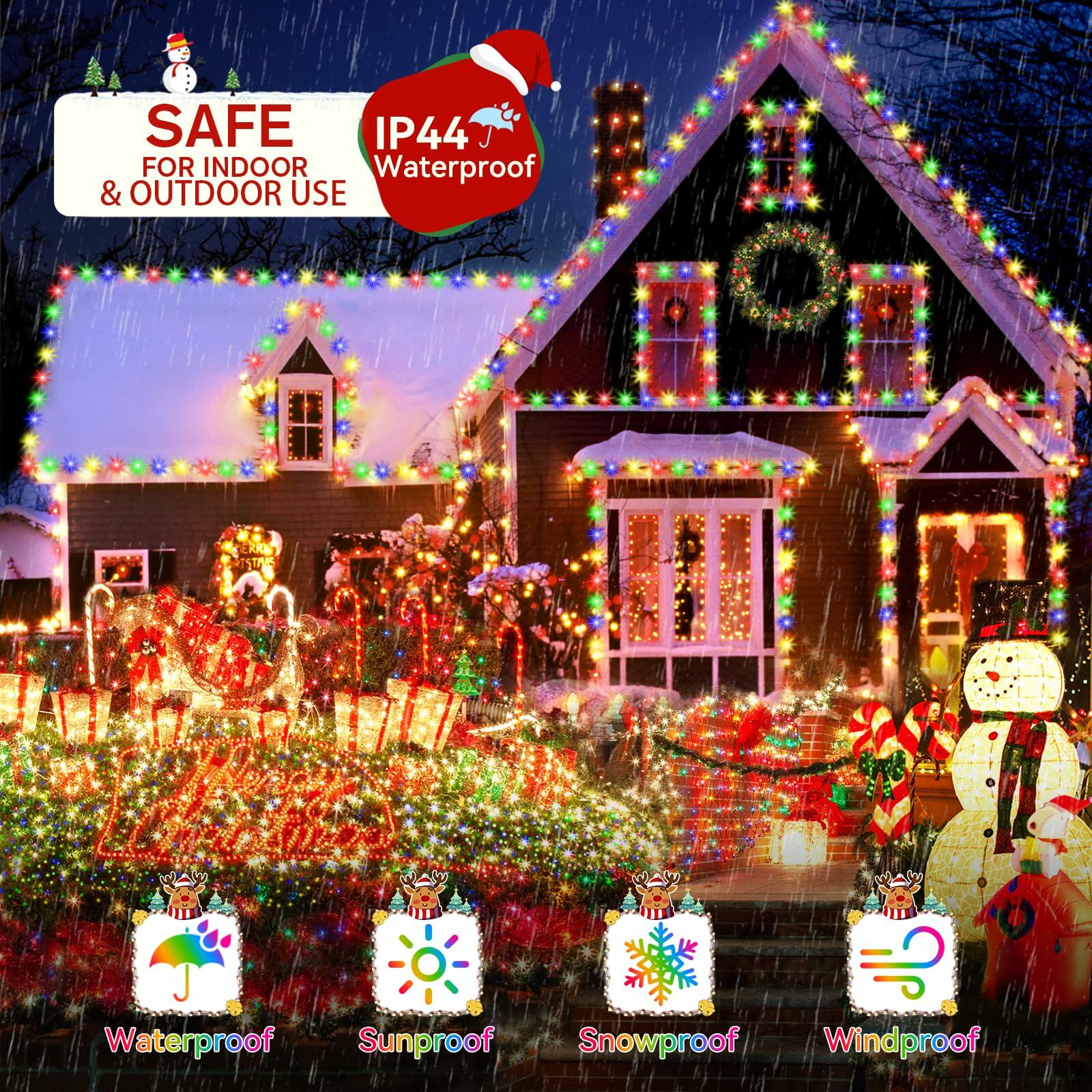 Heceltt Outdoor Christmas String Lights 403FT 1000LED 8 Modes Timer