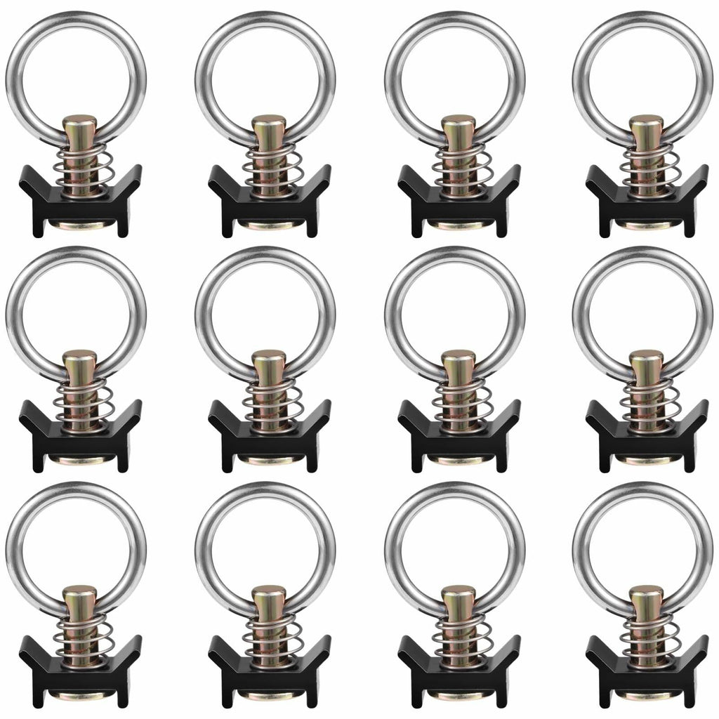 12 PCS Black L Track Single Stud Fittings with Round Ring for Barn Door