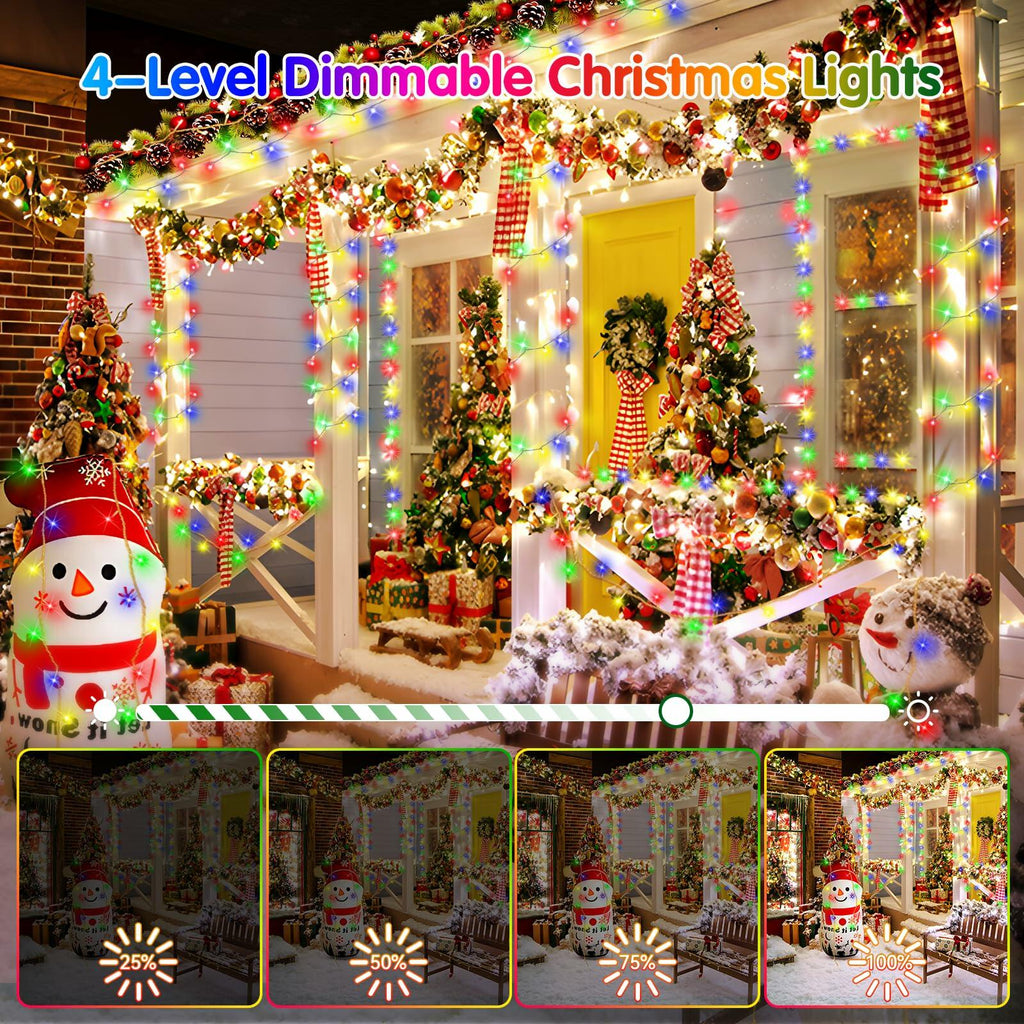 Heceltt Outdoor Christmas String Lights 403FT 1000LED 8 Modes Timer