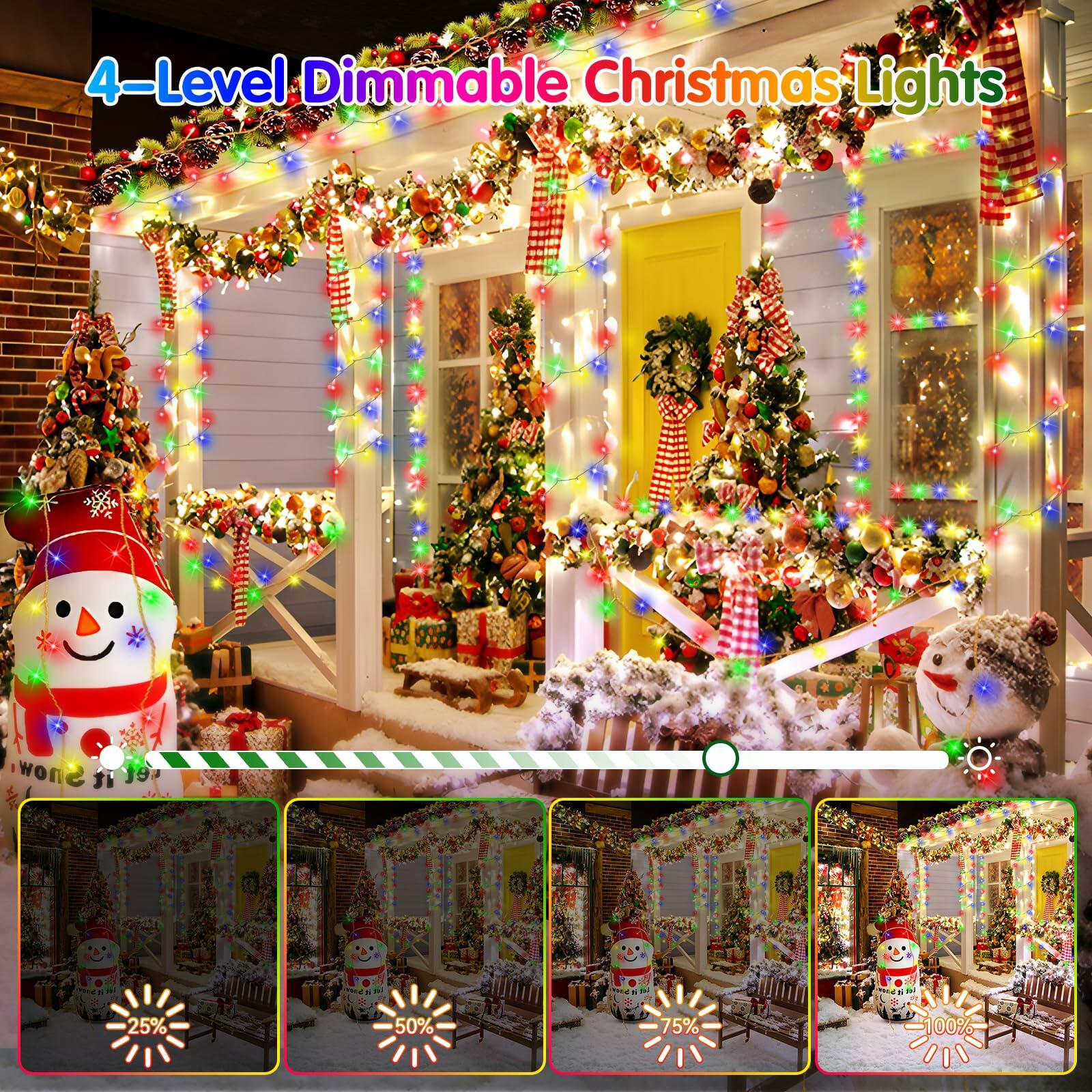 Heceltt Outdoor Christmas String Lights 403FT 1000LED 8 Modes Timer