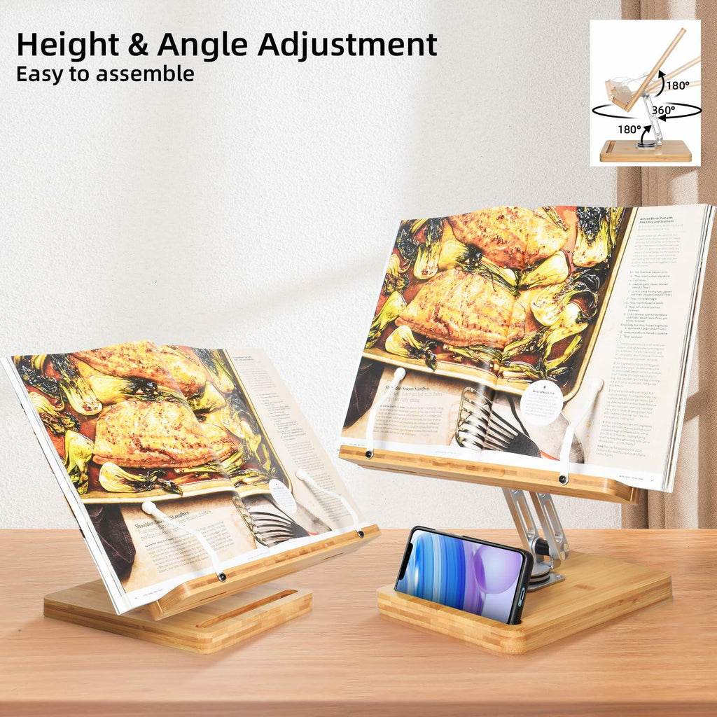 Crocqett Large Foldable Book Stand 13.38x9.4in Clear with Phone Slot