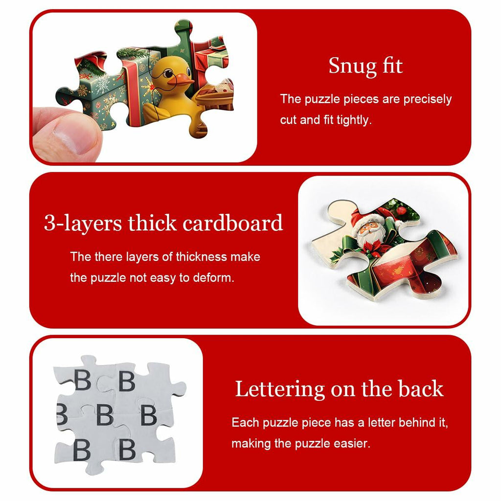 PICKFORU 2024 Christmas Advent Calendar 1000 Pieces Santa Claus Puzzle