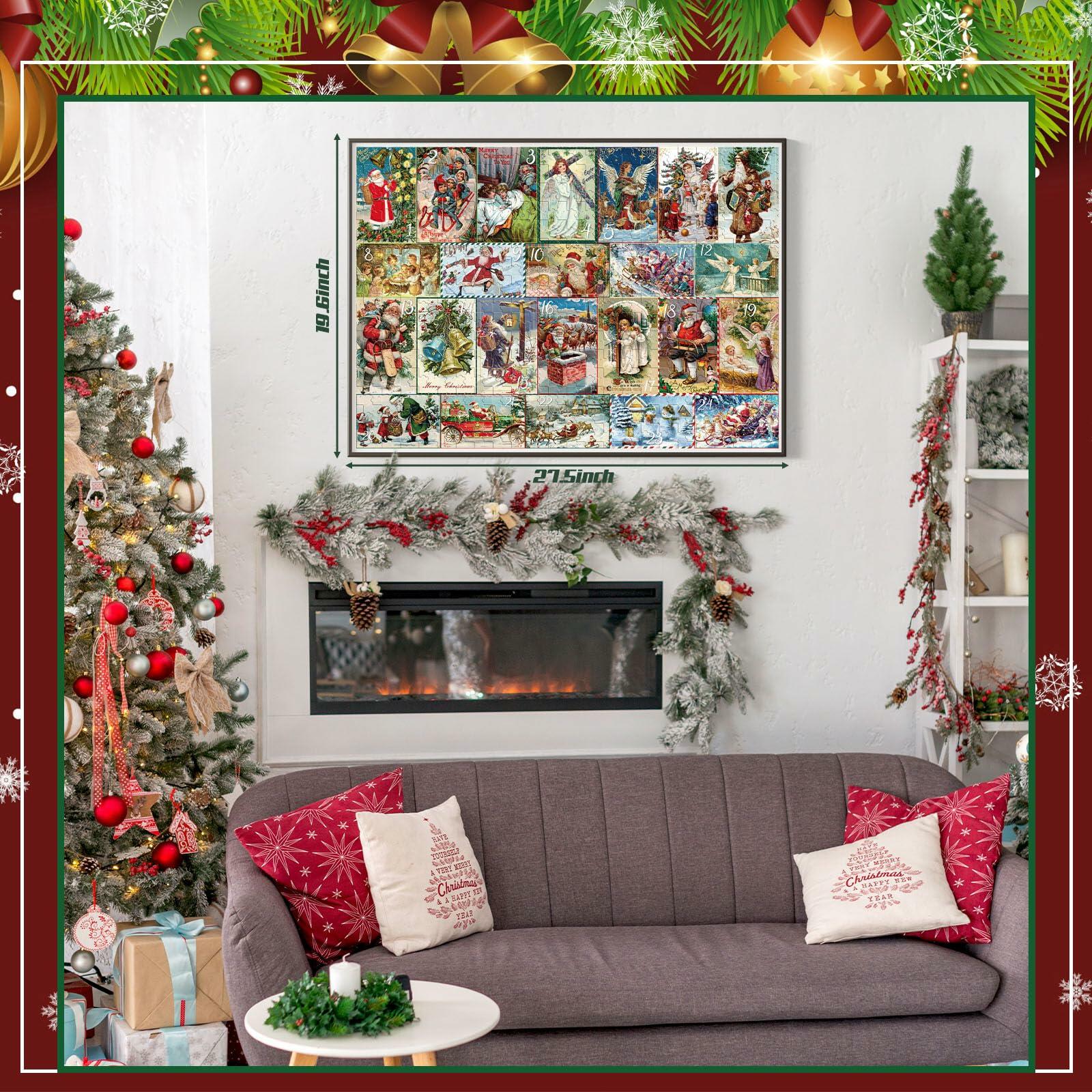 WinnerWhy Advent Calendar 2024 Vintage Christmas Jigsaw Puzzle 1000pcs