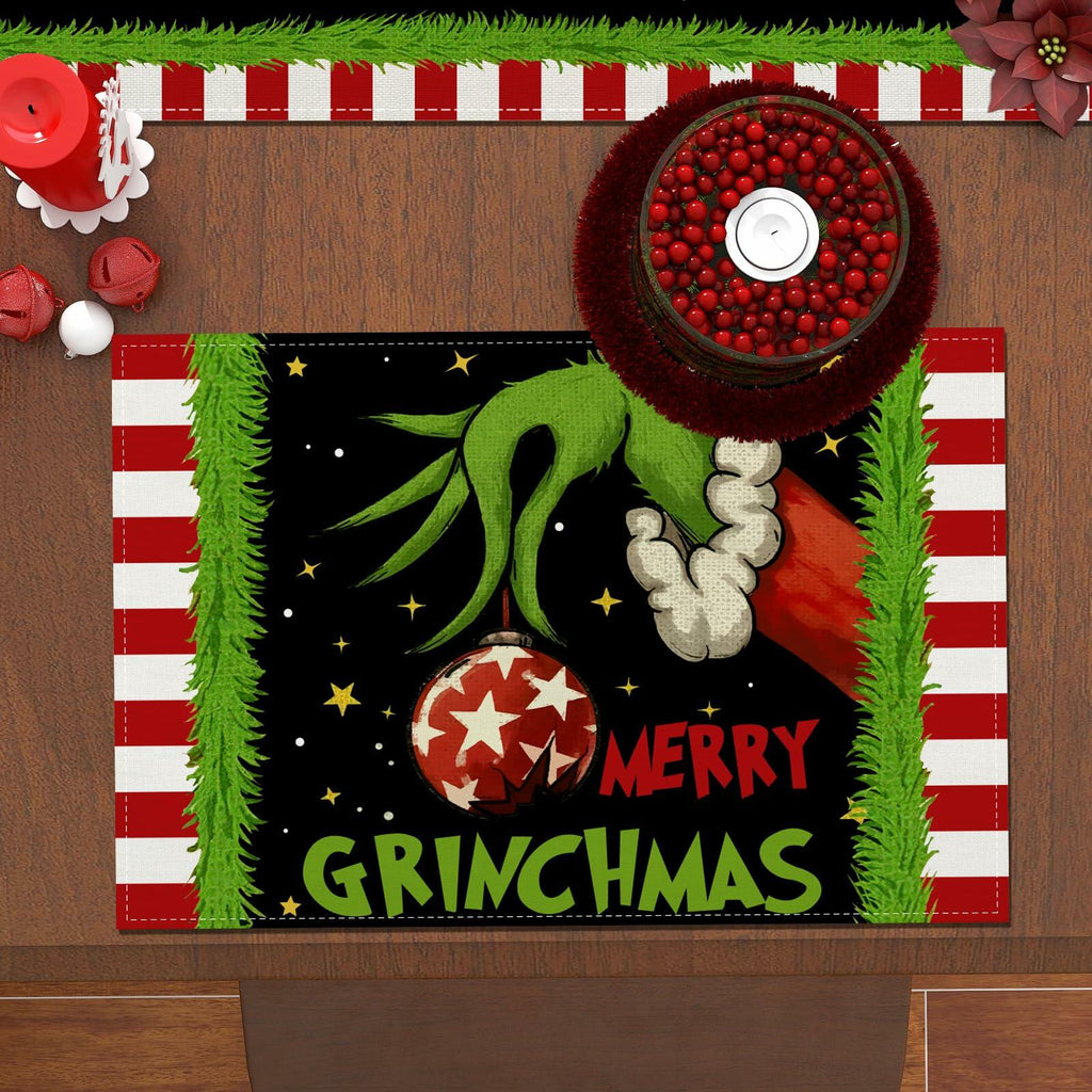 Merry Christmas Placemats Set of 4 12x18'' Winter Holiday Xmas Decorations