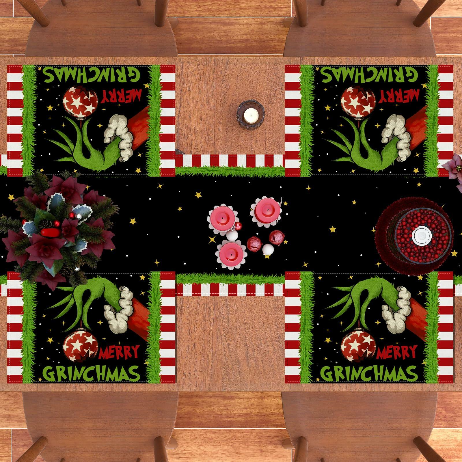 Merry Christmas Placemats Set of 4 12x18'' Winter Holiday Xmas Decorations
