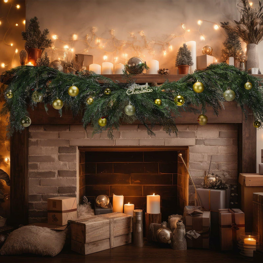 Thiccywoov 6ft Christmas Cedar Wreath Garland Greenery Indoor Outdoor