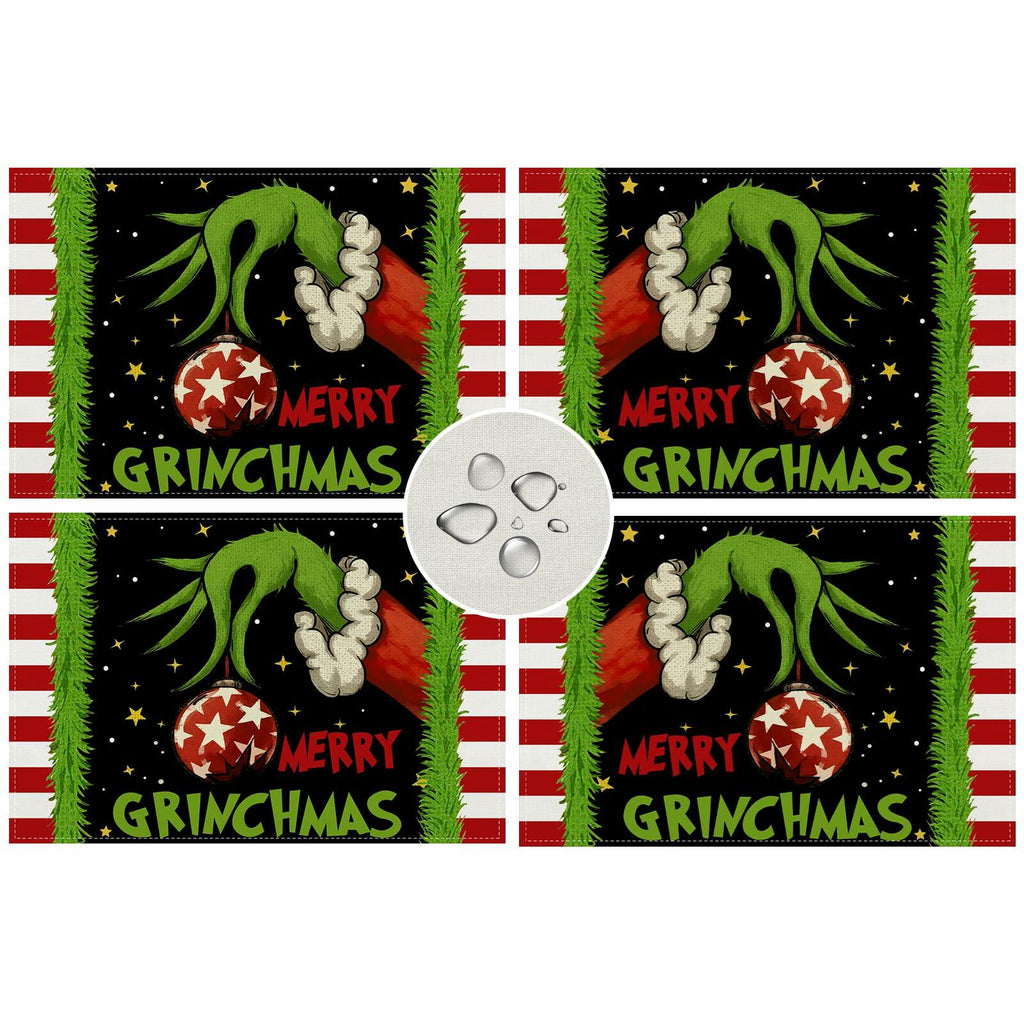 Merry Christmas Placemats Set of 4 12x18'' Winter Holiday Xmas Decorations