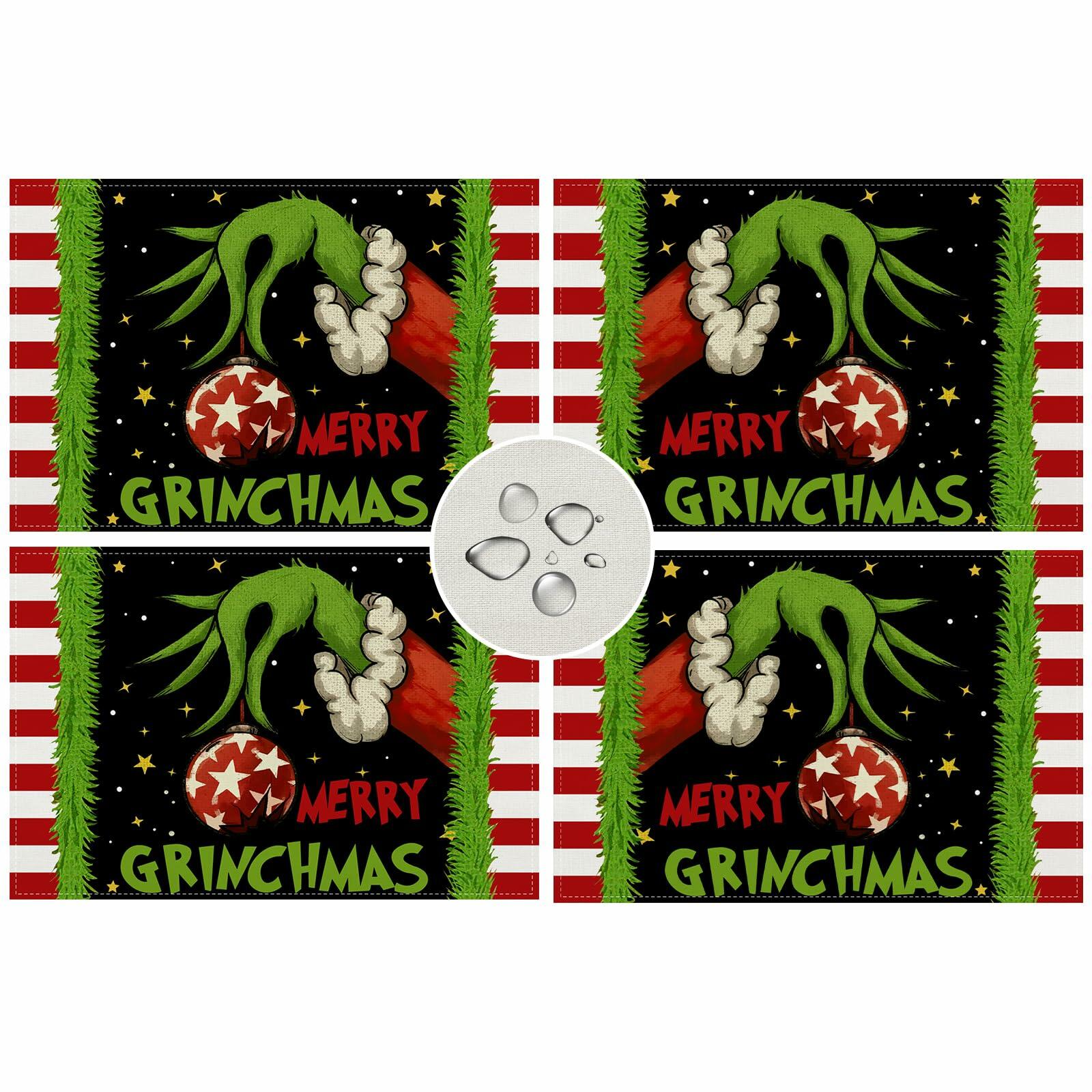 Merry Christmas Placemats Set of 4 12x18'' Winter Holiday Xmas Decorations