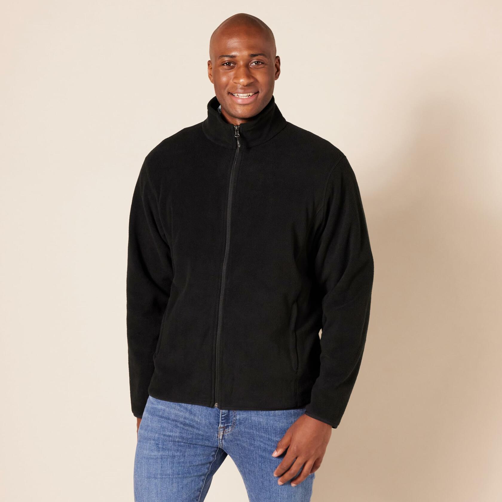 Amazon Essentials Men's Full-Zip Fleece Jacket Black Size X-Small