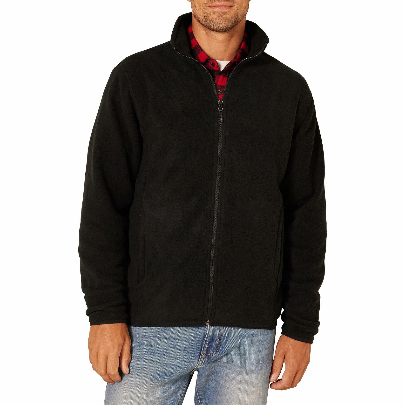 Amazon Essentials Men's Full-Zip Fleece Jacket Black Size X-Small