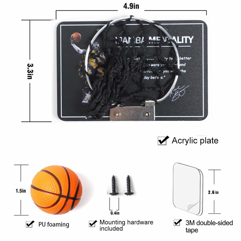 KB-2 Mini Basketball Hoop Desktop Toy for Office Desk Black Slam Dunk Game