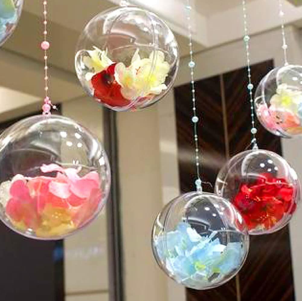 [Like New] 120MM Christmas Clear Baubles 5PCS Transparent Plastic Balls DIY Decor