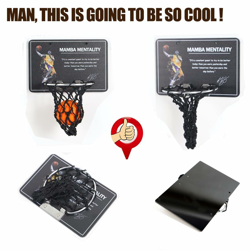 KB-2 Mini Basketball Hoop Desktop Toy for Office Desk Black Slam Dunk Game