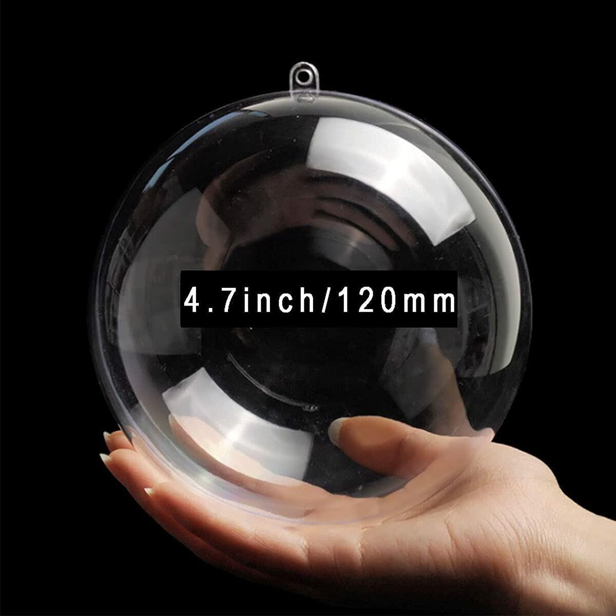 [Like New] 120MM Christmas Clear Baubles 5PCS Transparent Plastic Balls DIY Decor