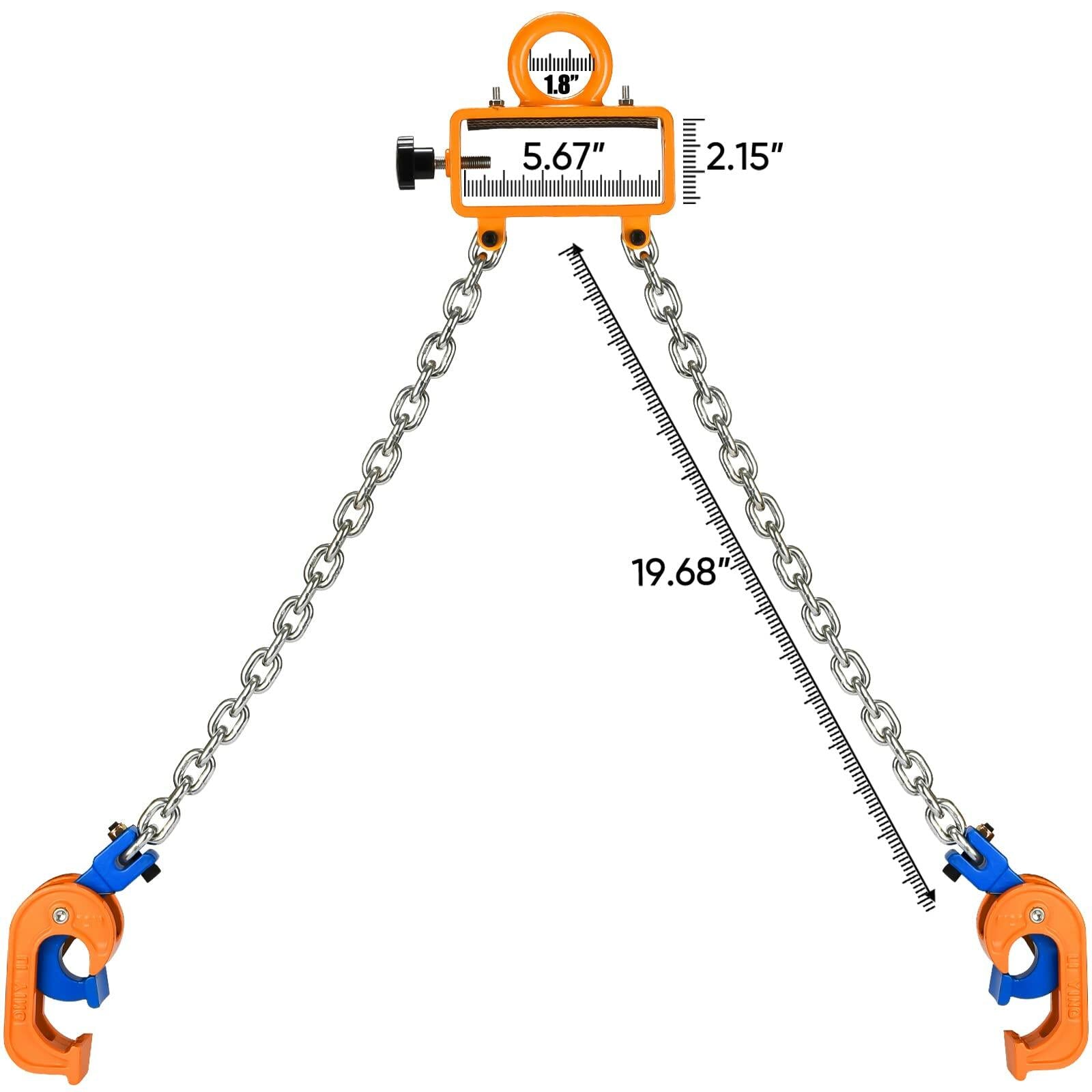 WowDIY 55 Gallon Drum Lift Chain Lifter 2200 lbs Carbon Steel Hook Black