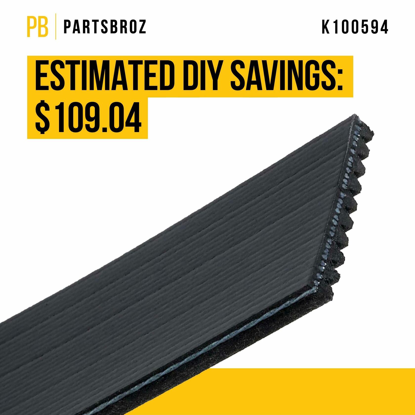 PartsBroz K070901 Micro-V Serpentine Drive Belt Black Compatible Gates