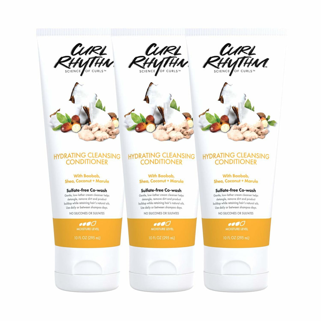 Curl Rhythm Hydrating Cleansing Cowash Conditioner Shea Butter 10oz 3 Pack