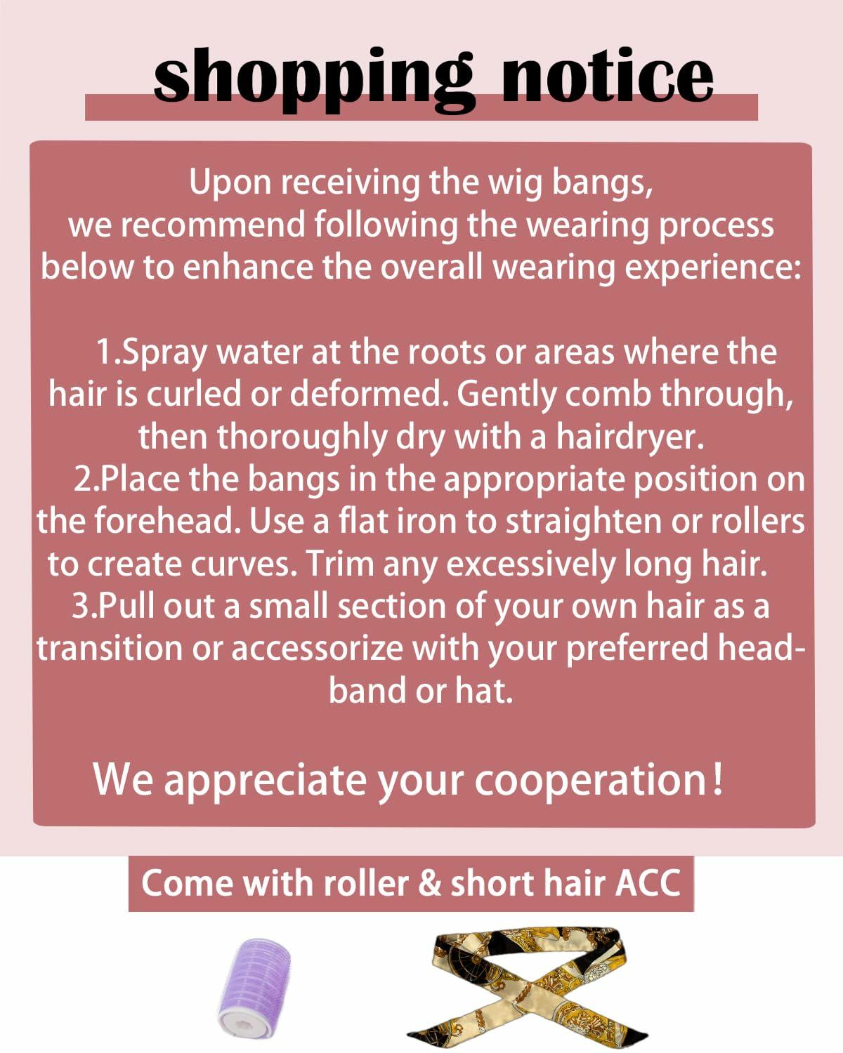 Axceroh Bangs Clip in Wispy Real Human Hair Wig Medium Brown Fringe