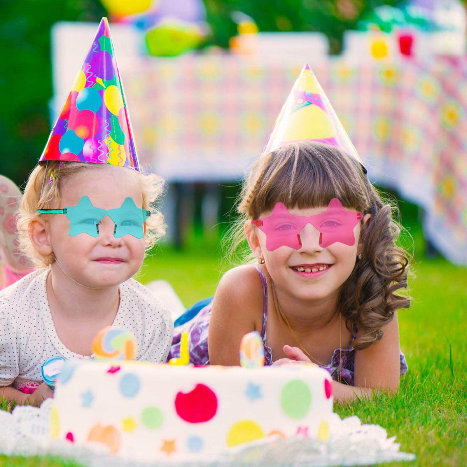 HELYKAKA 10 Pairs Star Shape Rimless Colorful Sunglasses Bulk Party Favors