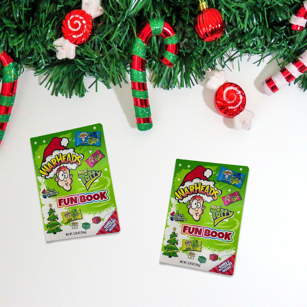 Warheads Christmas Sour Candy Fun Book 2 Pack Stocking Stuffers