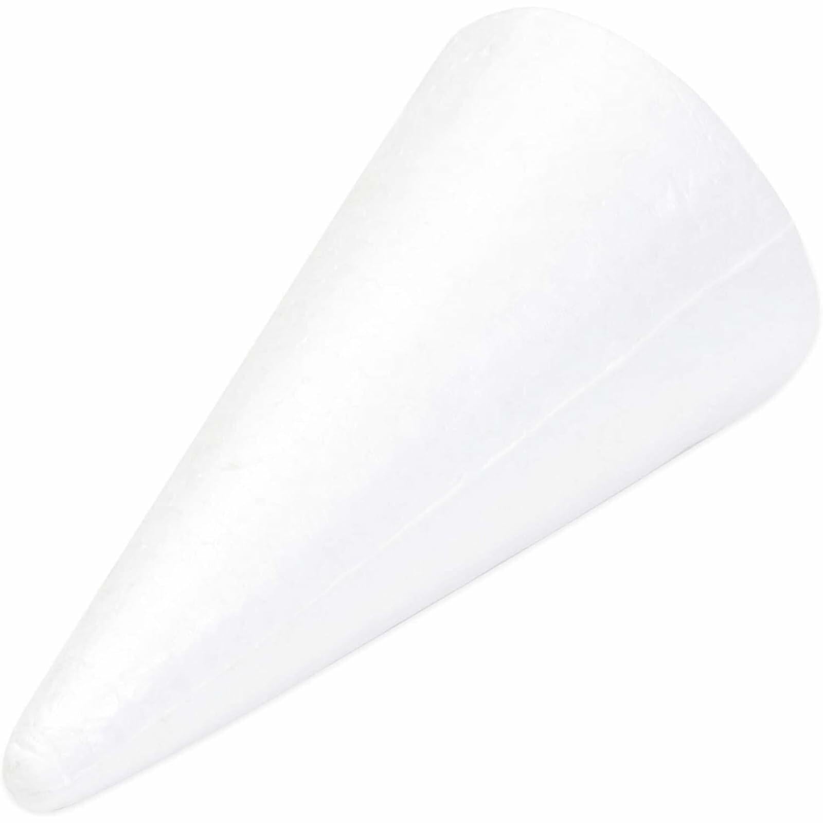12 Pack Foam Cones for Crafts Trees Holiday Decorations Handmade White 2.7x5.5in