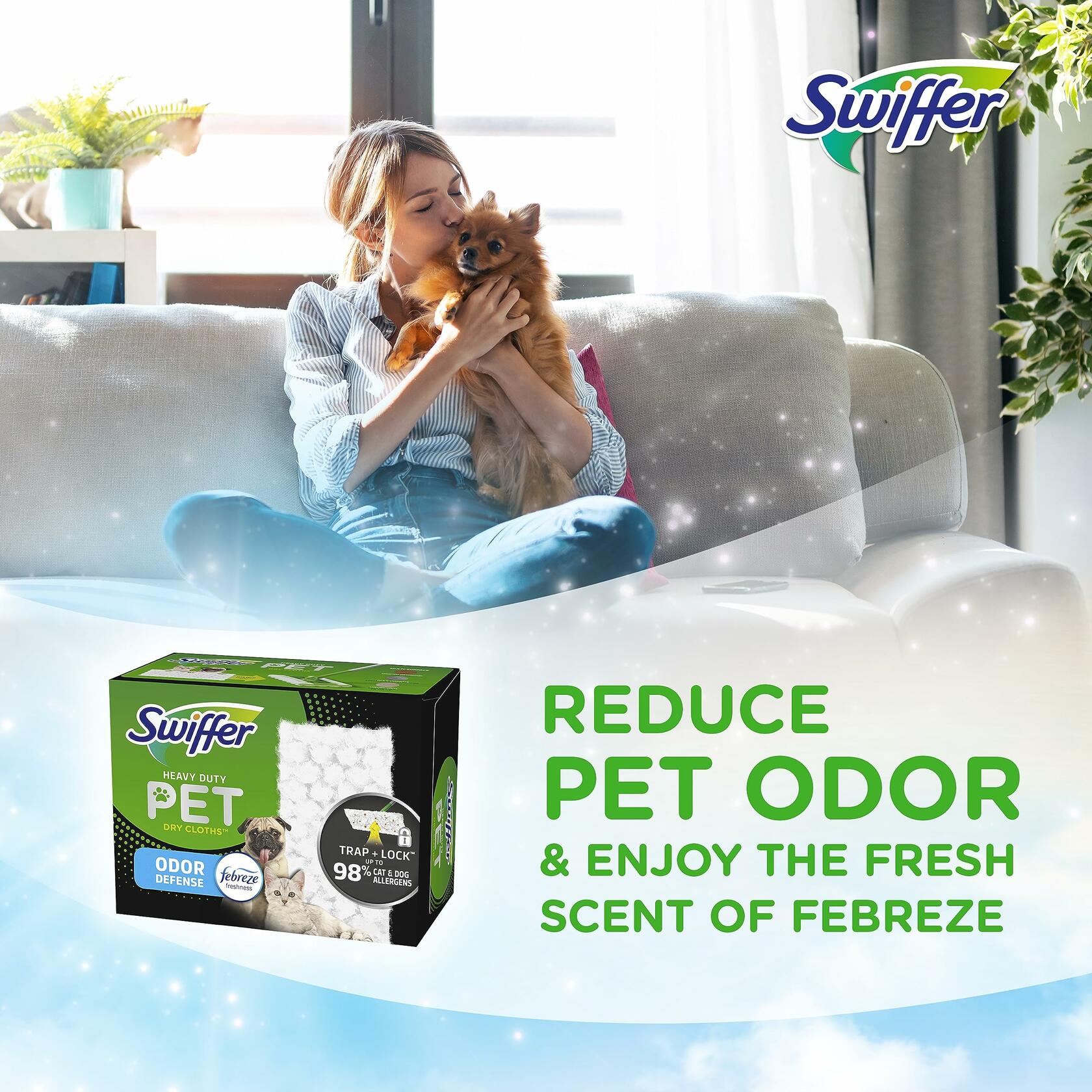 [Acceptable] Swiffer Sweeper Pet Heavy Duty Dry Cloth Refills Febreze 32 Count